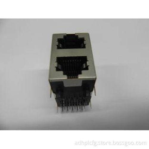 2 Port(2X1) Tab Down 10/100base Magnetic RJ45, RJ45 Connect